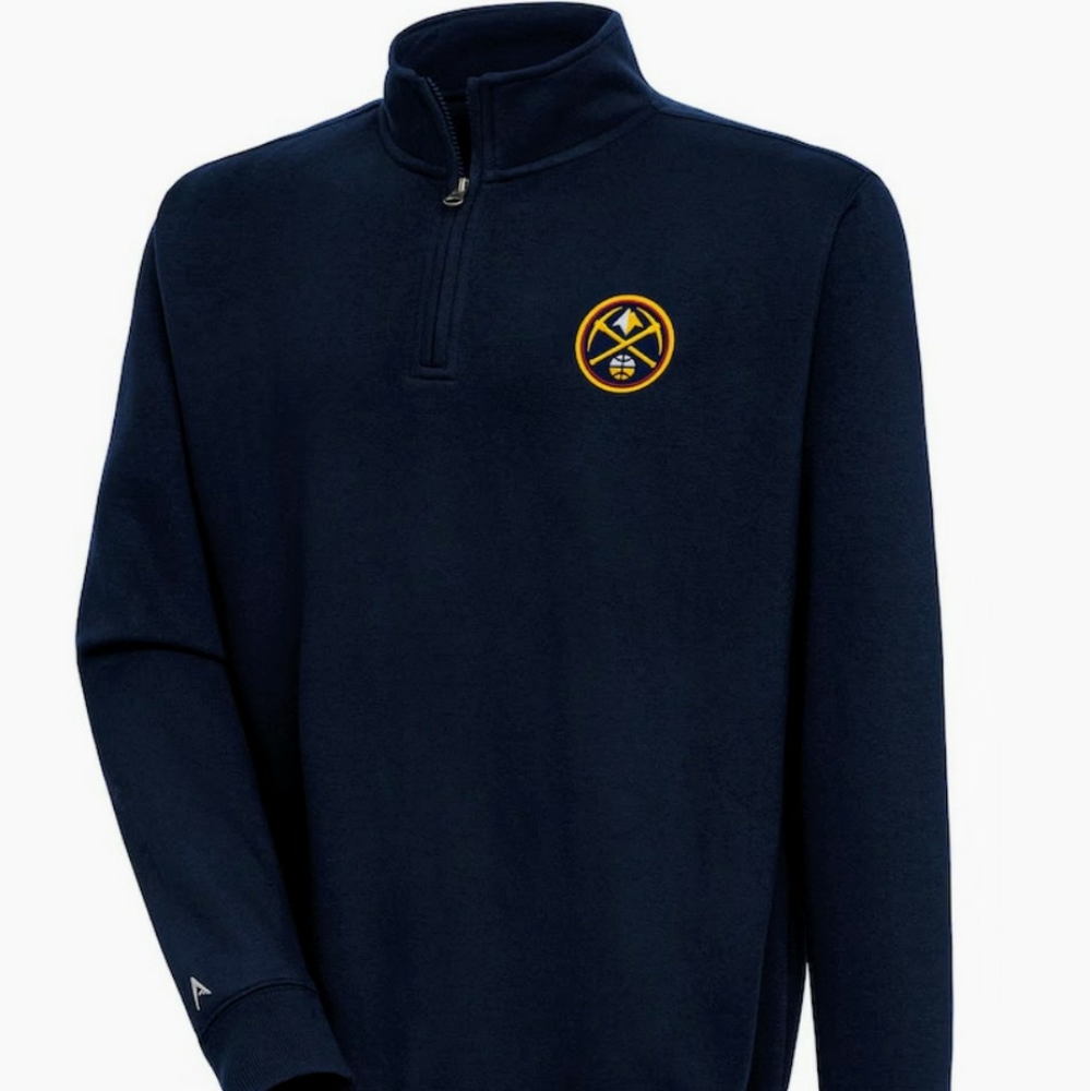 NWT Denver Nuggets Antigua Quarter Zip  Pullover